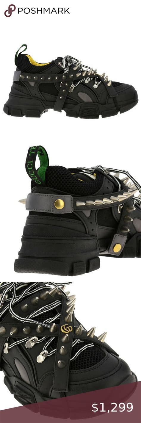 gucci mens shoes with spikes|gucci flashtrek boots.